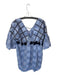 Maeve Size L Blue Cotton Gingham Tassels Embroidered Mini Dress Blue / L
