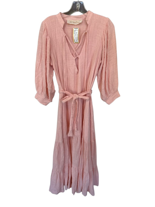 Jens Pirate Booty Size XS Pink Cotton Blend Maxi lace up 3/4 Sleeve Dress Pink / XS