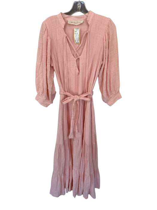 Jens Pirate Booty Size XS Pink Cotton Blend Maxi lace up 3/4 Sleeve Dress Pink / XS