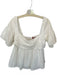 Staud Size 12 White Cotton Cold Shoulder Puff Sleeve Baby Doll Top White / 12