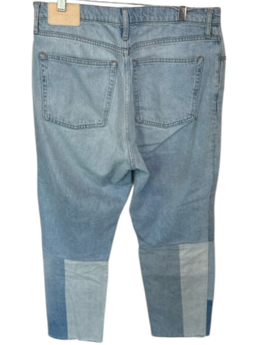 Everlane Size 31 Light Wash Cotton Blend Patchwork Ankle Raw Hem Jeans Light Wash / 31