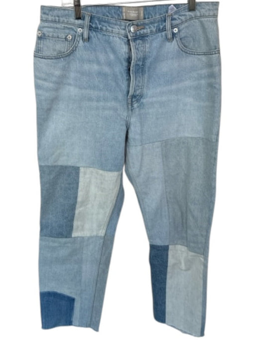 Everlane Size 31 Light Wash Cotton Blend Patchwork Ankle Raw Hem Jeans Light Wash / 31