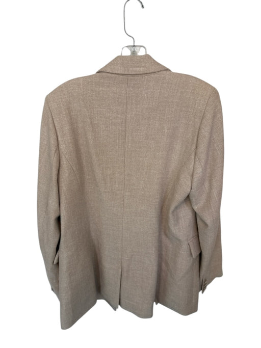 House of Harlow Size M Sand Viscose & Polyester Padded Shoulder Button Blazer Sand / M