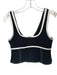 C/Meo Collective Size L Black & White Polyester Sleeveless Piping Cropped Top Black & White / L