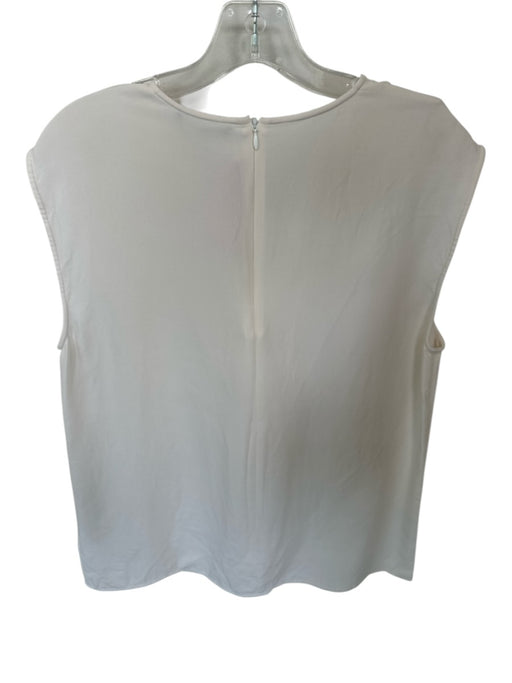 St. John Size M Cream Silk Cap Sleeve Back Zip Top Cream / M