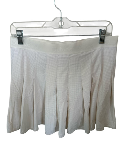 Outdoor Voices Size L Ivory Nylon Blend Waist Band Pleated Athletic Skort Ivory / L
