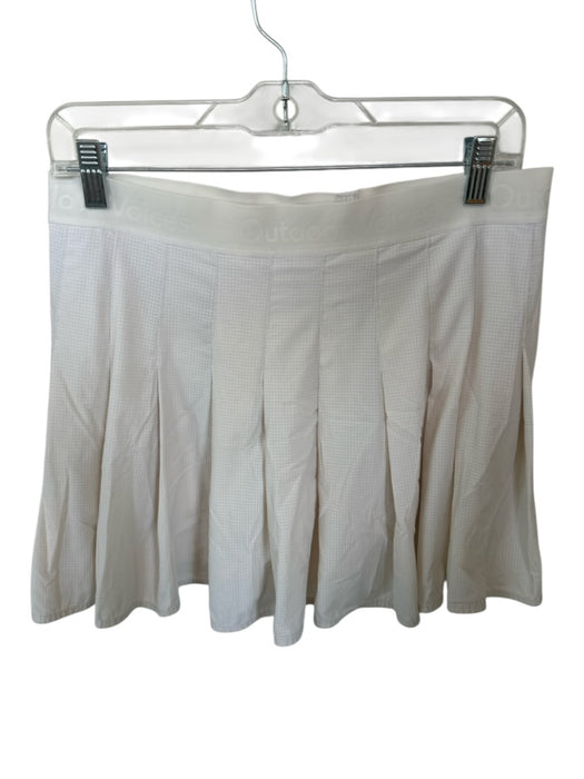 Outdoor Voices Size L Ivory Nylon Blend Waist Band Pleated Athletic Skort Ivory / L
