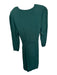Sandro Size 42 Forest Green Viscose Shoulder Pads Long Sleeve Wrap Dress Forest Green / 42