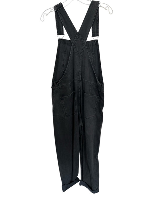 We The Free Size M Charcoal Cotton Blend Straight Leg Denim Overalls Charcoal / M