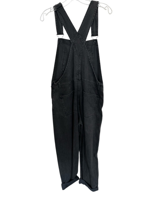 We The Free Size M Charcoal Cotton Blend Straight Leg Denim Overalls Charcoal / M