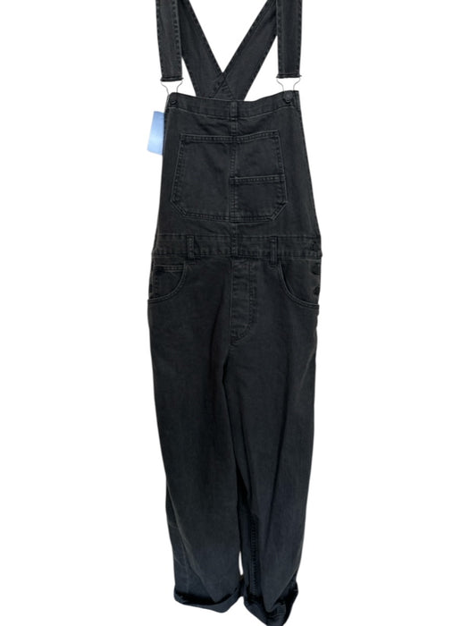 We The Free Size M Charcoal Cotton Blend Straight Leg Denim Overalls Charcoal / M