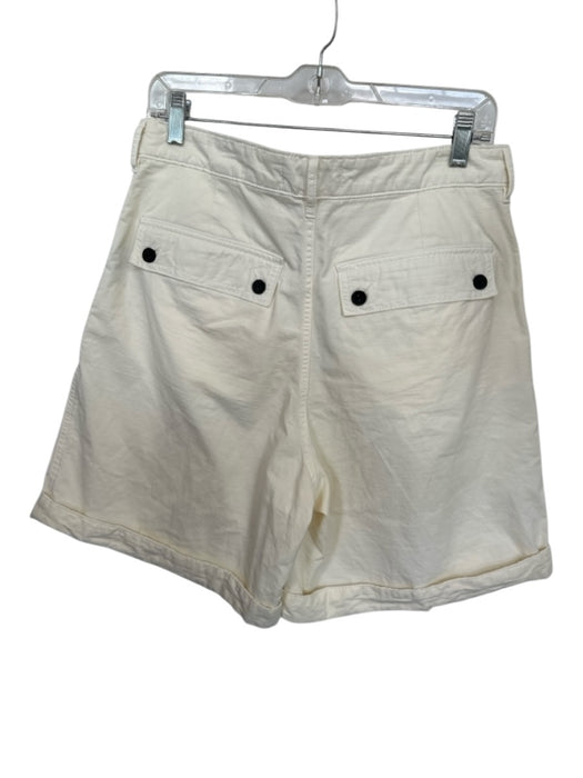 Everlane Size 10 Cream Organic Cotton High Waist Cuffed Bermuda Shorts Cream / 10