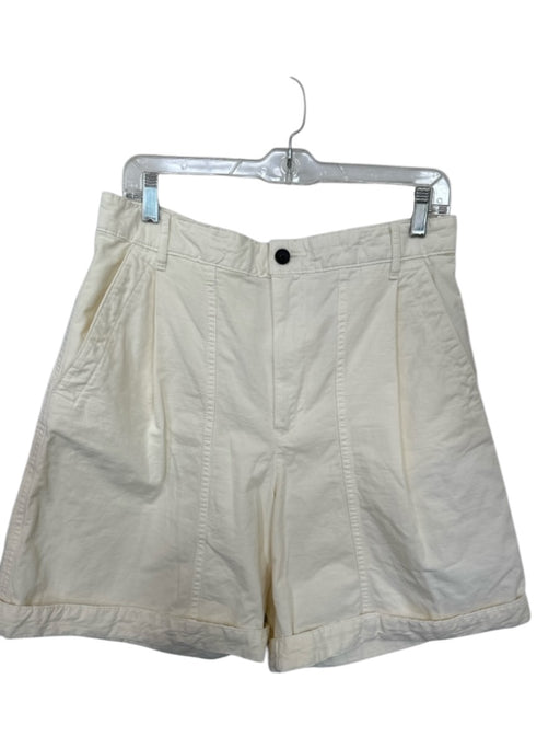 Everlane Size 10 Cream Organic Cotton High Waist Cuffed Bermuda Shorts Cream / 10