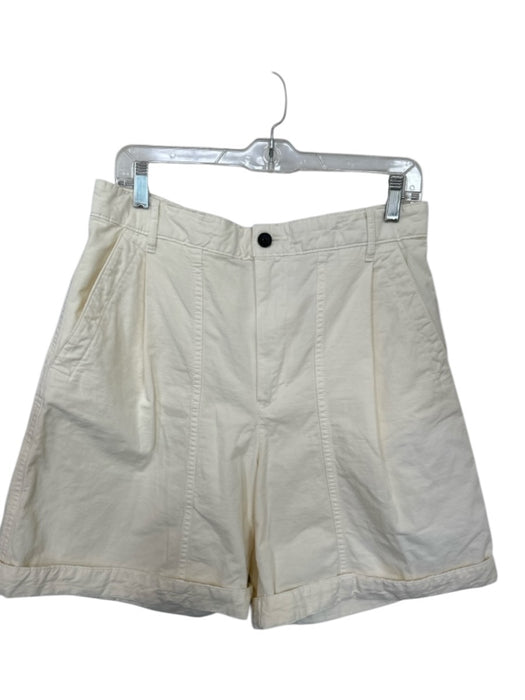 Everlane Size 10 Cream Organic Cotton High Waist Cuffed Bermuda Shorts Cream / 10