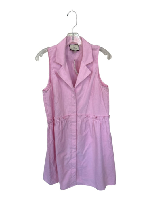 Tuckernuck Size M Baby Pink Cotton Sleeveless Collar Button Down Dress Baby Pink / M