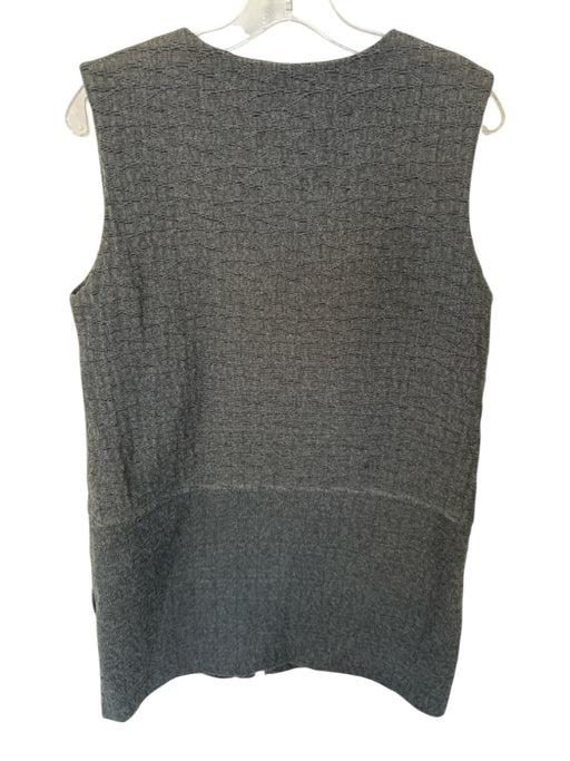 Billy Reid Size L Gray Cotton Blend Sleeveless Textured Full Zip Shift Dress Gray / L