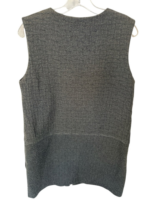 Billy Reid Size L Gray Cotton Blend Sleeveless Textured Full Zip Shift Dress Gray / L
