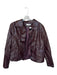 Commense Size L Maroon Vegan Leather Button Down Long Sleeve Jacket Maroon / L