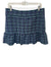 Sail To Sable Size 8 Navy & Green Polyester Blend Tweed Back Zip Raw Hem Skirt Navy & Green / 8
