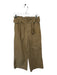 Carmar Size 10 Khaki Cotton High Waist Belted Raw Edge Wide Leg Pants Khaki / 10
