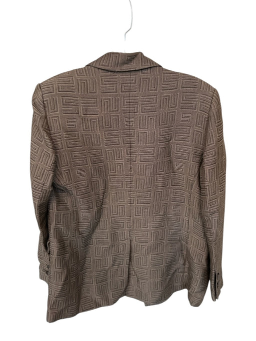 Sandro Size 42 Brown & Black Viscose Double Breast Lines Jacket Brown & Black / 42