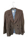 Sandro Size 42 Brown & Black Viscose Double Breast Lines Jacket Brown & Black / 42