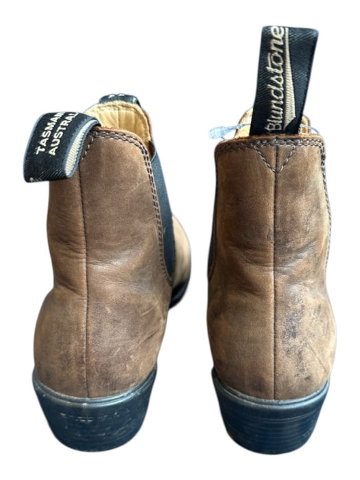 Blundstone Shoe Size 9 Brown & Black Leather Loops Block Heel Side Stretch Boots Brown & Black / 9