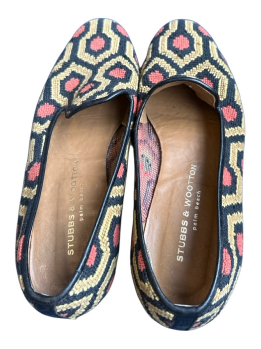 Stubbs & Wooten Shoe Size 10.5 Yellow & Orange Leather & Fabric Loafer Flats Yellow & Orange / 10.5