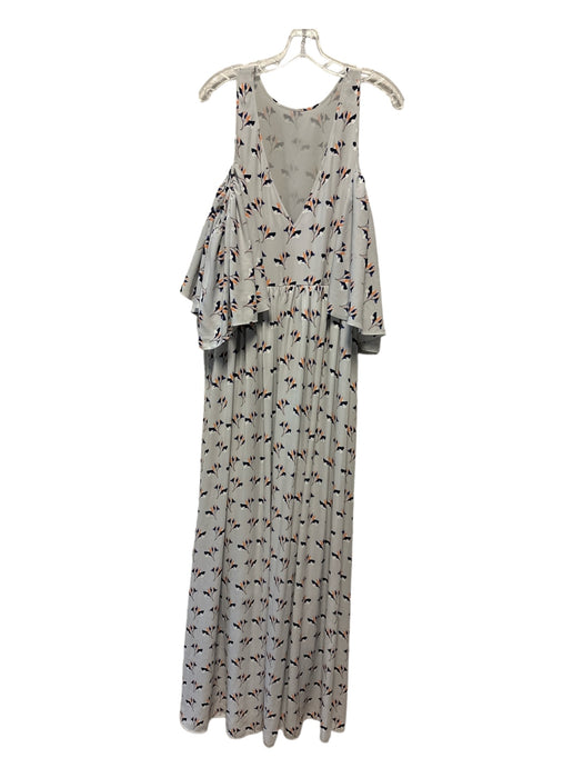 Rebecca Minkoff Size S gray multi Abstract Floral Cold Shoulder Maxi Dress gray multi / S