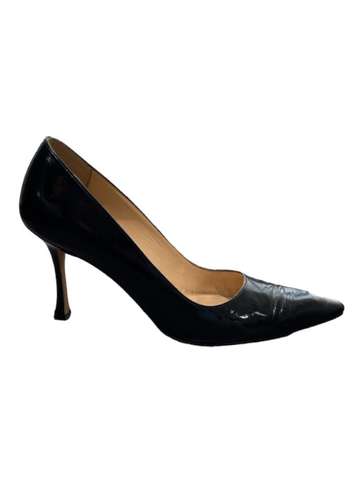 Manolo Blahnik Shoe Size 38.5 Black Patent Leather Pointed Toe Closed Toe Shoes Black / 38.5