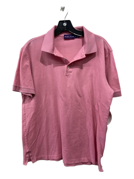 Ralph Lauren Purple Size M Pink Cotton Solid Polo Men's Short Sleeve M