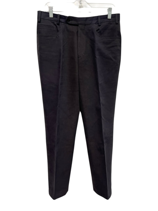 Isaia Size 48 Navy Blue Cotton Men's Pants Navy Blue / 48