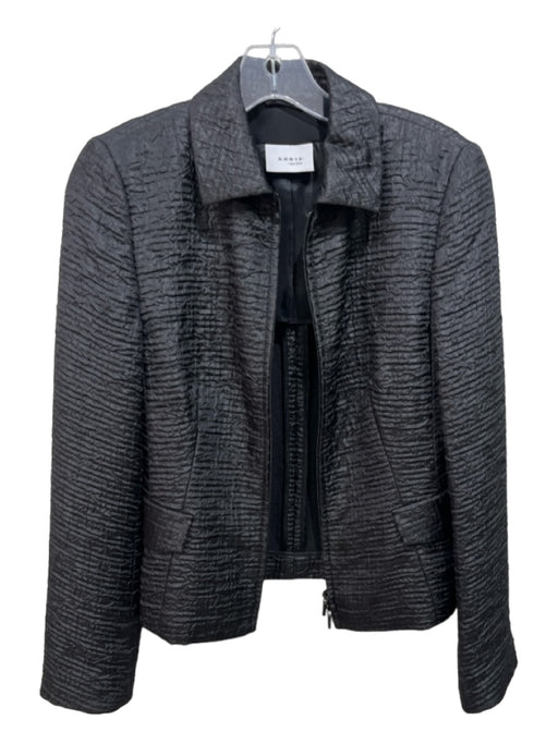 Akris Punto Size 6 Black Missing Fabric Zip Front Pockets Jacket Black / 6