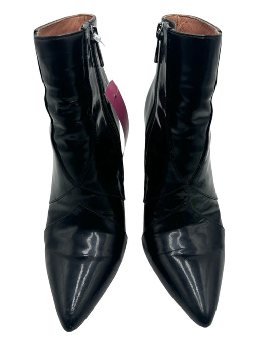 Sigerson Morrison Shoe Size 7 Black Patent Leather Pointed Toe Side Zip Booties Black / 7