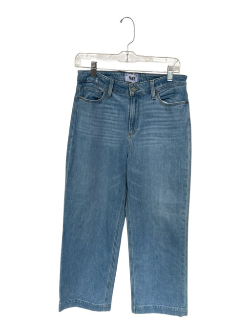 Paige Size 28 Light Wash Cotton Blend High Waist Wide Leg Cropped Jeans Light Wash / 28