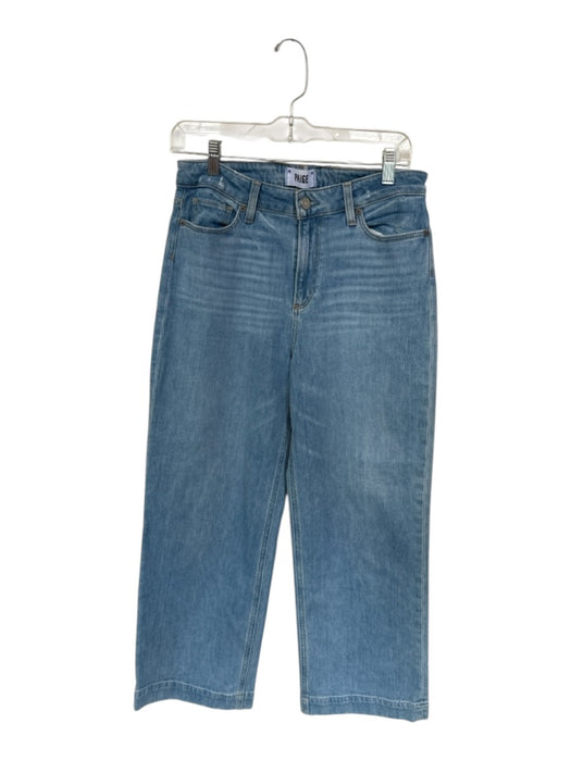 Paige Size 28 Light Wash Cotton Blend High Waist Wide Leg Cropped Jeans Light Wash / 28