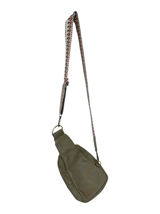 Anthropologie Taupe & White Vegan Leather Canvas Strap Crossbody Bag — Labels Resale Boutique