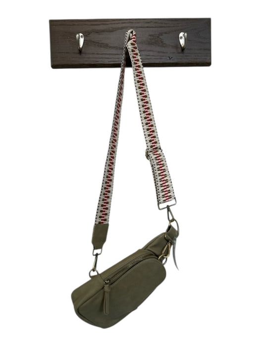 Anthropologie Taupe & White Vegan Leather Canvas Strap Crossbody Bag Taupe & White / S