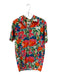 Porridge Size XSP Orange & Blue Cotton Short Sleeve Flowers Collar Buttons Dress Orange & Blue / XSP