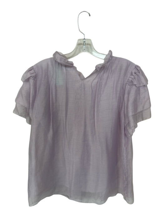 Hunter Bell Size M Lavender Tencel & Nylon Short Sleeve Ruffles Top Lavender / M
