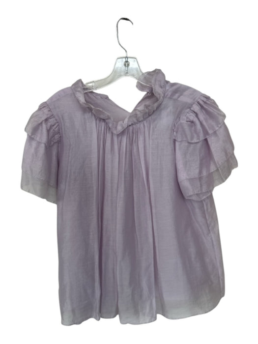 Hunter Bell Size M Lavender Tencel & Nylon Short Sleeve Ruffles Top Lavender / M
