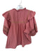 Cleobella Size M Mauve Cotton 3/4 Balloon Sleeve Lace Detail Pleat Detail Top Mauve / M