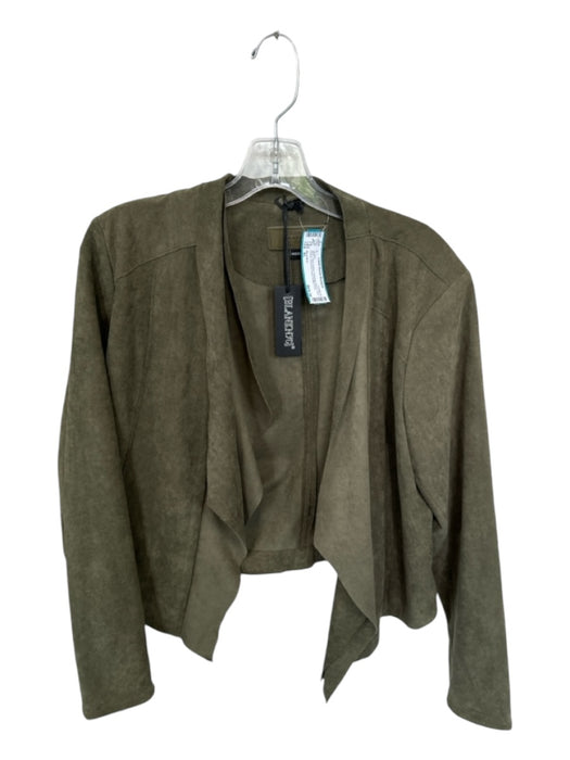 BlankNYC Size XL Olive Green Polyester Blend Faux Suede Shoulder Pads Jacket Olive Green / XL