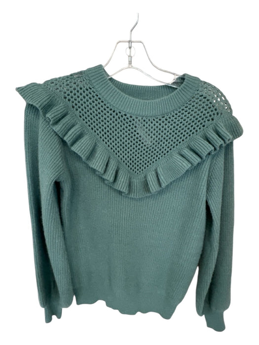 Molly Bracken Size XS Sage green Acrylic Blend Knit Ruffles Long Sleeve Sweater Sage green / XS