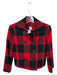 J. Crew Size 0 Red & Black Wool Buttons Buffalo Check Cropped Jacket Red & Black / 0