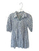 Karlie Size S White & Blue Cotton 3/4 Balloon Sleeve Flowers Collar Dress White & Blue / S