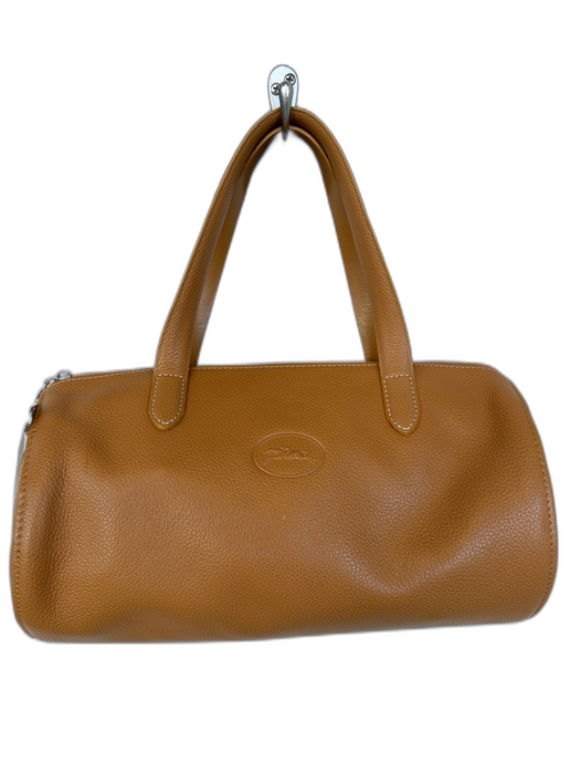 Longchamp Tan Leather Top Handles Zip Close Bag Tan / S
