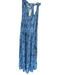Paani Size S Blue Polyester Neck Tie Halter Abstract Maxi Dress Blue / S