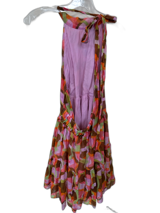 ASTR Size M Multi Cotton Halter Abstract Low Back Mini Dress Multi / M