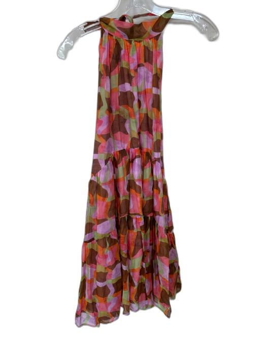 ASTR Size M Multi Cotton Halter Abstract Low Back Mini Dress Multi / M